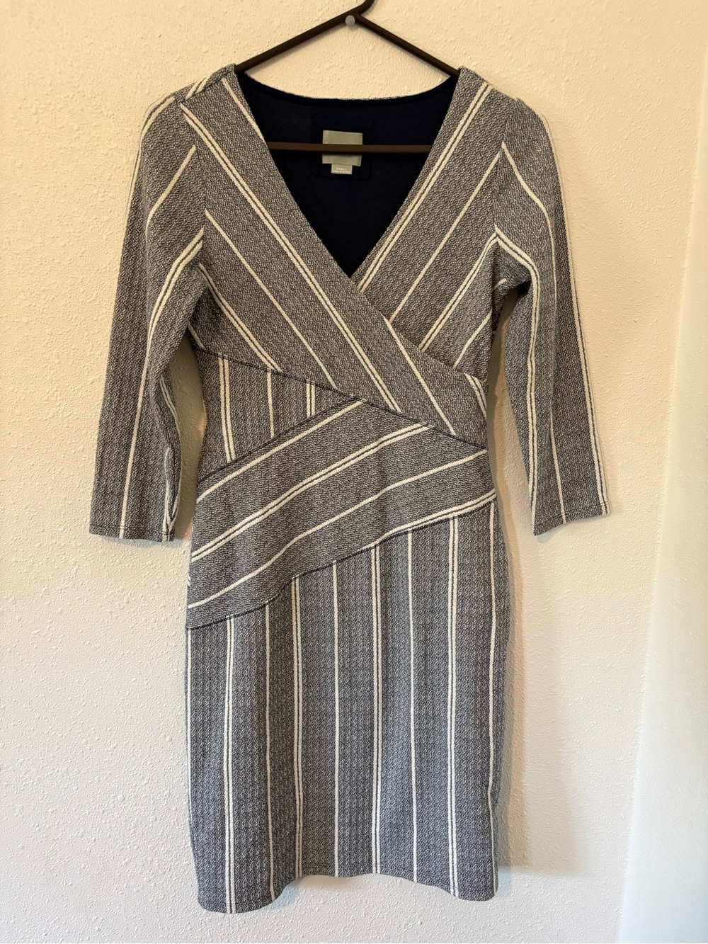 Maeve Wrapped Stripe Column Dress